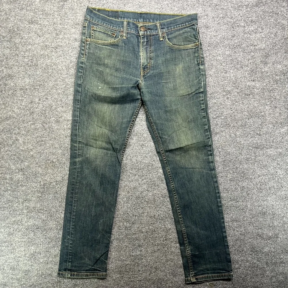 Levi's 511 Jeans Men's Blue Wash Denim Stretch Slim Straight Fit Zip Fly - 30x27